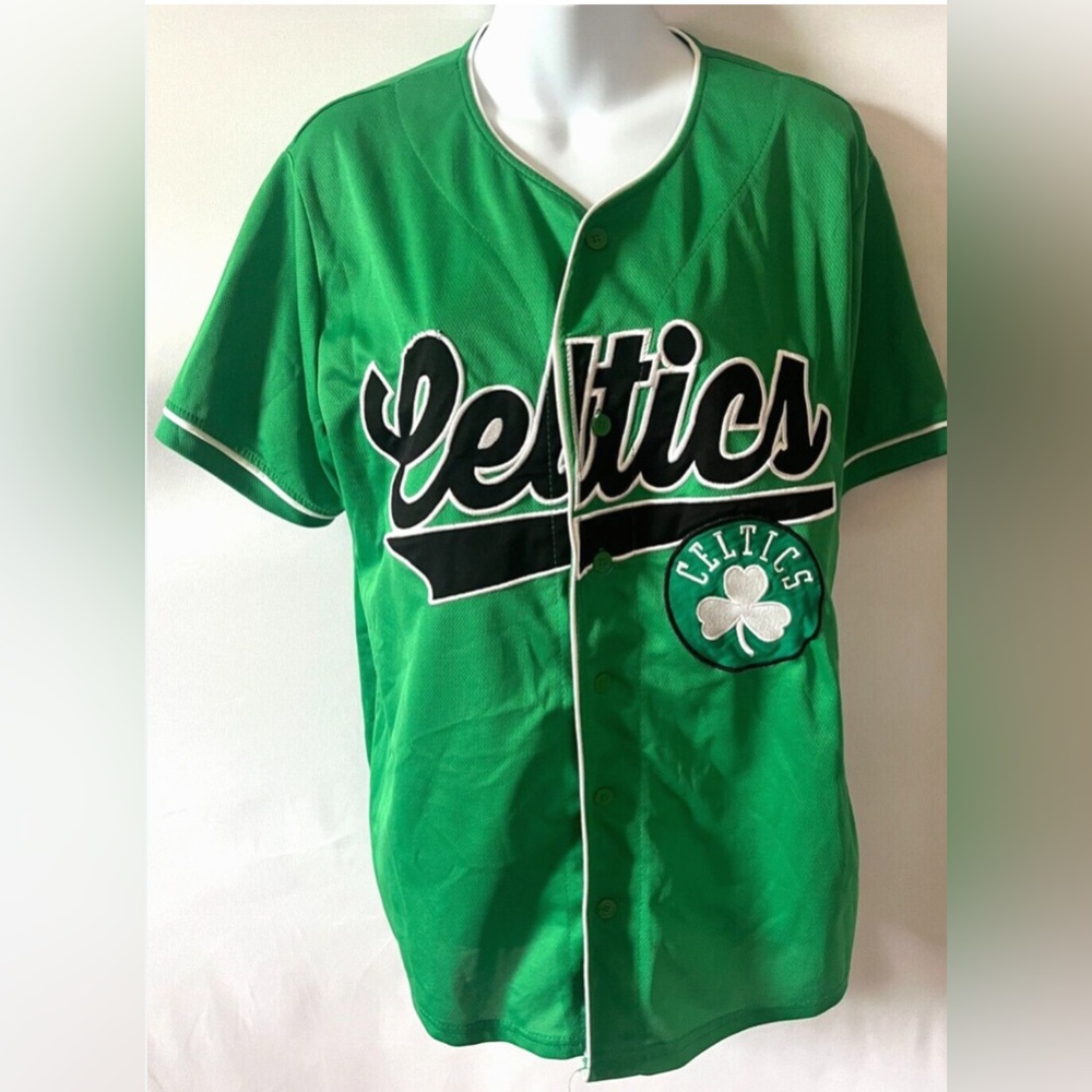 NBA BOSTON CELTICS BUTTON UP EMBROIDERED JERSEY